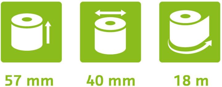 Energie-Label Exacompta Thermorolle 1-lagig, B57xø40 Mm, Rückseitig Bedruckt, 55g - Weiss - Neu