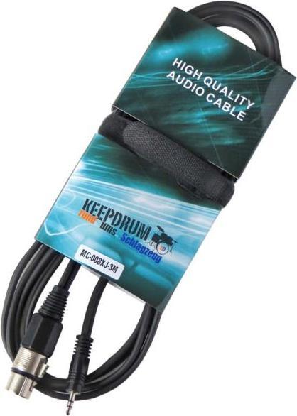 Actual product image keepdrum MC-008XJ 3m XLR Female - 3.5mm Mini Jack (3 m)
