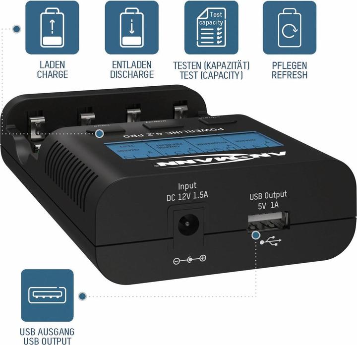 Immagine prodotto Ansmann Powerline 4.2 Pro (1 pz., HR03, Caricabatterie senza batteria)