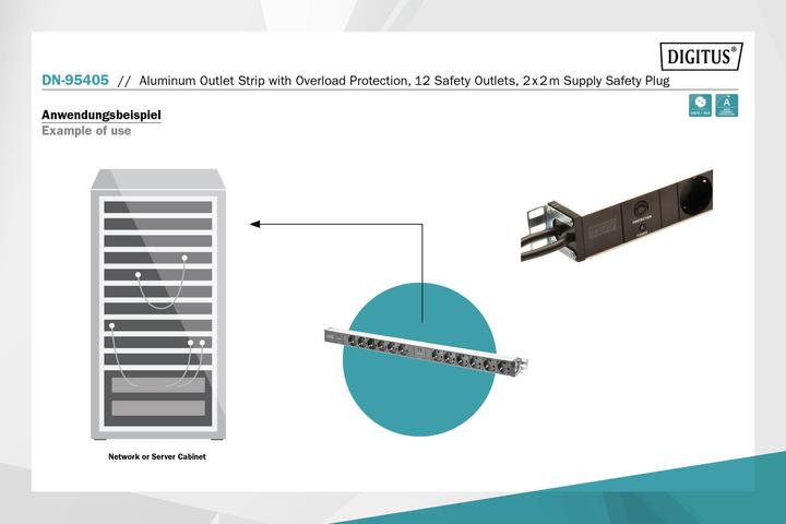 Produktbild Digitus Steckdosenleiste (12 x, CEE 7/7, 2 m)