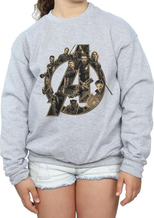 Actual product image Girls Avengers Infinity War Logo Sweatshirt (152, 158)