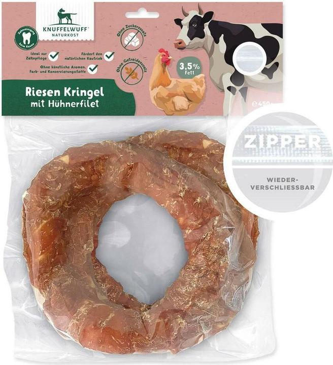 Produktbild Knuffelwuff Kausnack Riesen-Kringel mit Hühnerfilet 2 Stück ca (2 Stk., 450 g)