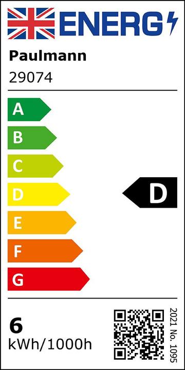 Energy Label Paulmann Drop lamp (E14, 5.90 W, 806 lm, 1 x, D)