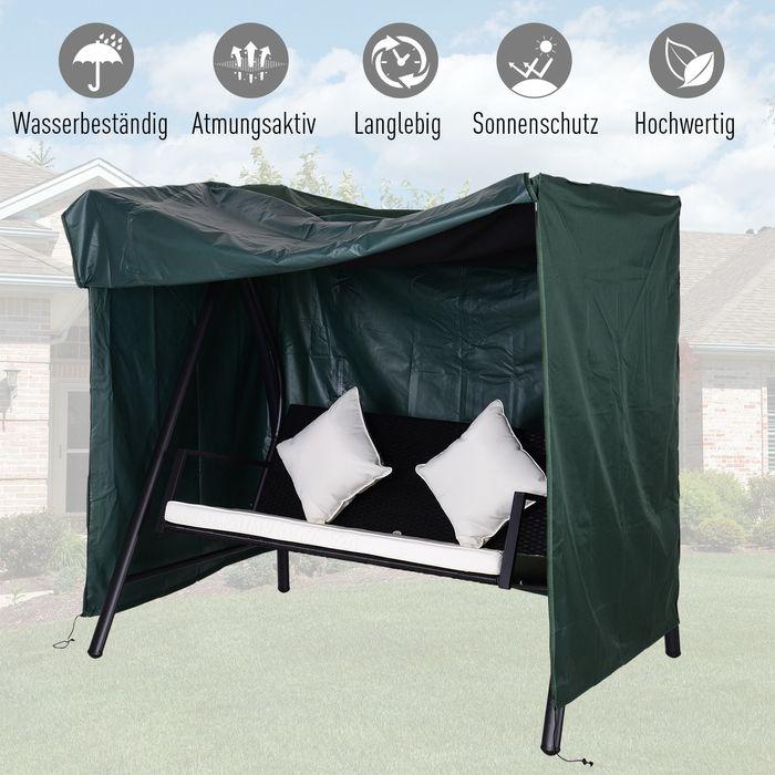 Produktbild Swisshandel24 Abdeckung Gartenschaukel Wasserfest Grün 177 x 114 x 152 cm