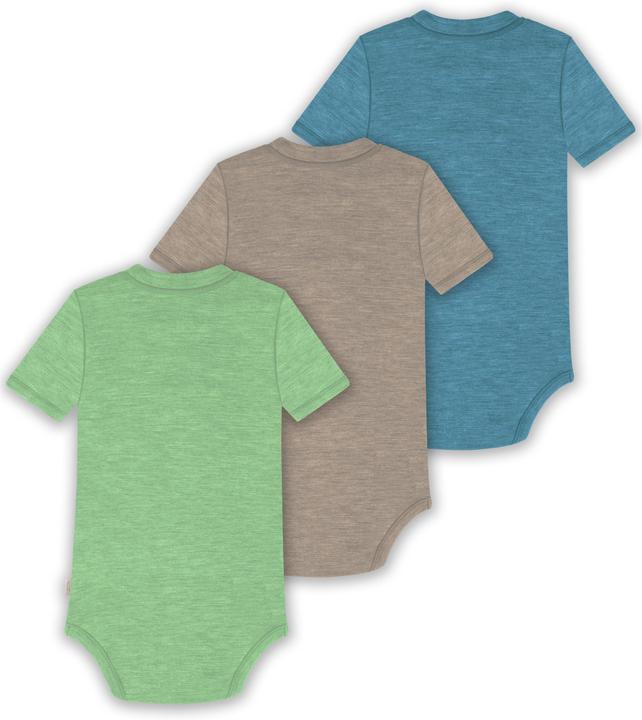Actual product image Normani Set of 3 baby merino short-sleeved body "Tihoi" - 9323 (92)