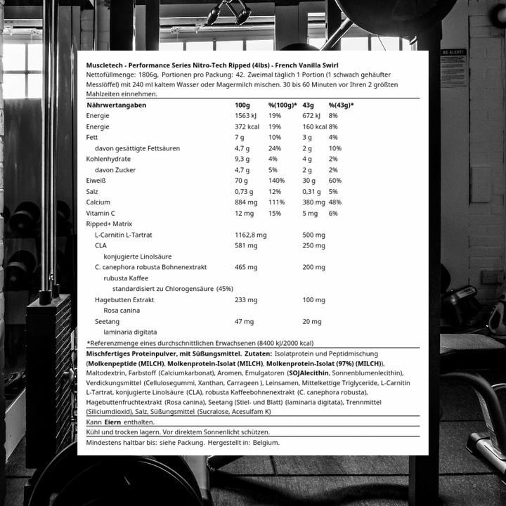 Immagine prodotto Muscle Tech Serie Performance Nitro-Tech Ripped (Vortice di vaniglia francese, 1 pz., 2092 g)