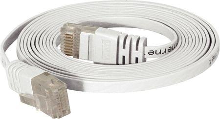 Tecline Cavo patch Cat.6 U/UTP, non schermato, piatto, bianco, cavo patch superflat da 5,0 m, ad esempio (U/UTP, CAT6, 5 m)