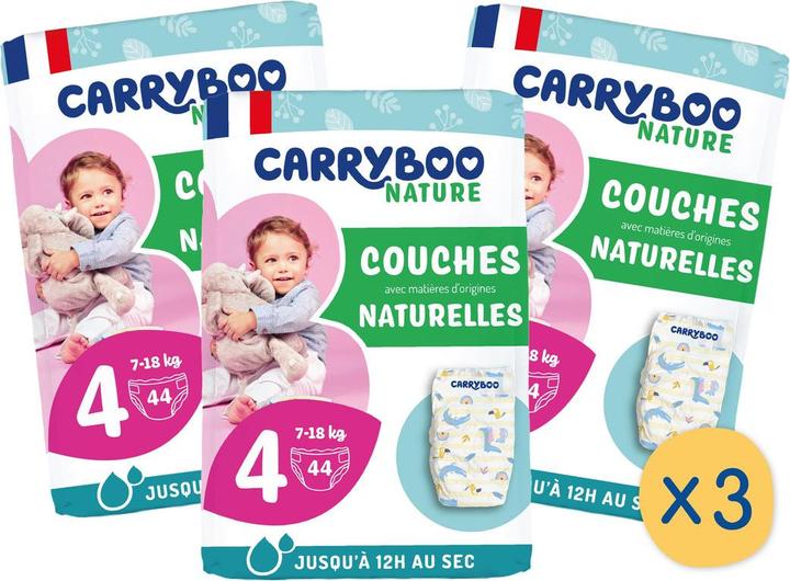 Carryboo Pannolino ecologico T4 (7-18 kg) (Dimensione 4, 132 Pezzo/i)