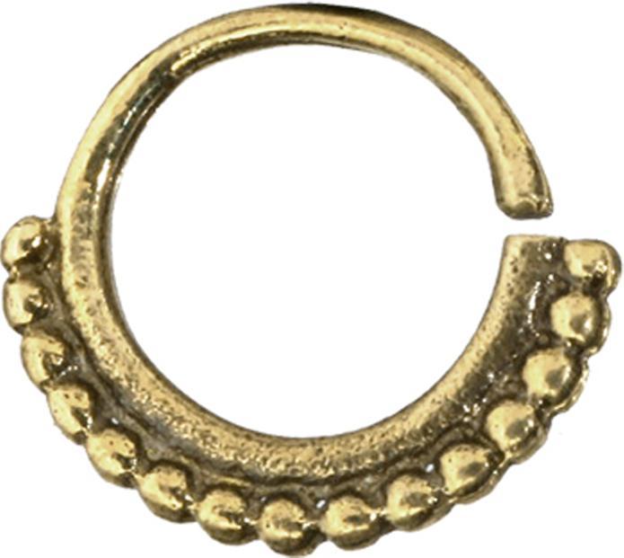 Star Piercing Micro Piercing Ring vergoldet Rand mit Kugeln (Messing)