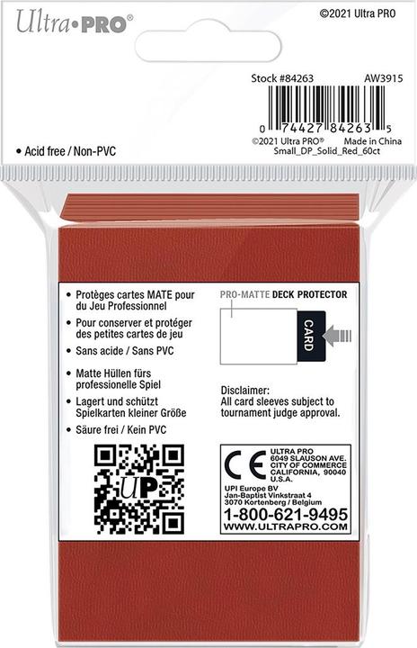 Immagine prodotto Ultra Pro Red PRO Matte Deck Protector piccolo