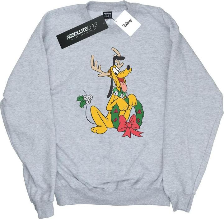 Actual product image Disney Womens/Ladies Pluto Christmas Reindeer Sweatshirt (S)