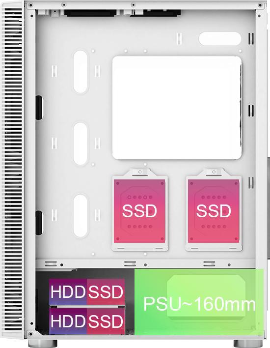 Actual product image Montech X3 Glass White (ATX, Mini-ITX)
