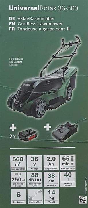 Produktbild Bosch Home & Garden UniversalRotak 36-560 (Akkubetrieb)