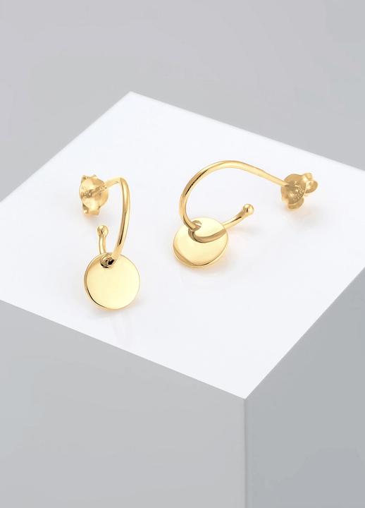 Image du produit Elli Creolen mit Stecker und Plättchen Design (Argent Sterling)