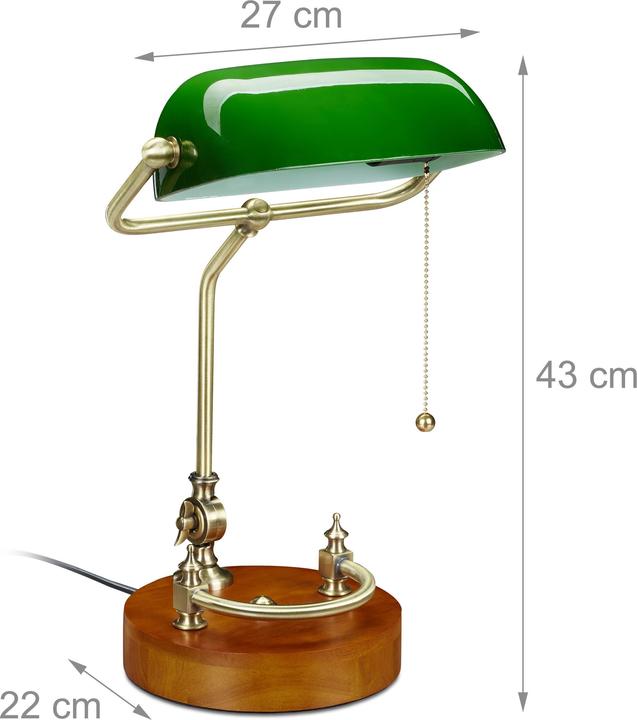 Image du produit Relaxdays Lampe banquier (E27)