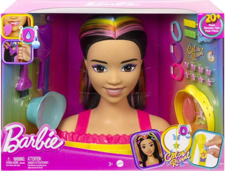 Image du produit Barbie Neon Rainbow Deluxe Styling Head - Black Hair