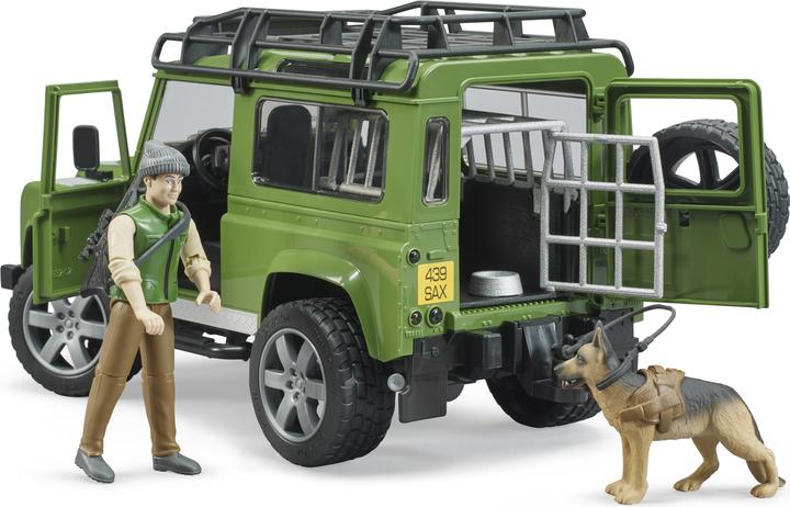 Image du produit Bruder Land Rover Defender Station Wagon avec garde forestier et chien
