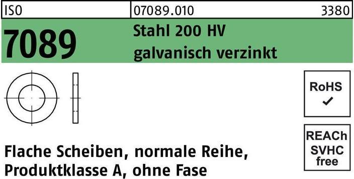 Immagine prodotto Bufab Rondella ISO 7089 senza smusso 18 Acciaio 200 HV elettrozincato