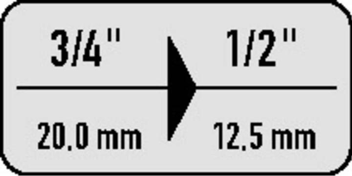 Actual product image HAZET Reducer 1058-2 ∙ Square, hollow 20 mm (3/4 inch) ∙ Square, solid 12.5 mm (1/2 inch) (20 mm)