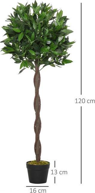 Image du produit Swisshandel24 2er-Set Künstlicher Lorbeerbaum 120cm Kunstpflanzen im Zementtopf, Zimmerpflanze (120 cm)