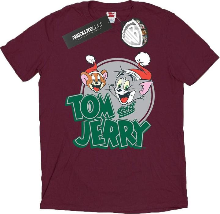 Actual product image Tom & Jerry Mens Christmas Greetings T-Shirt (M)
