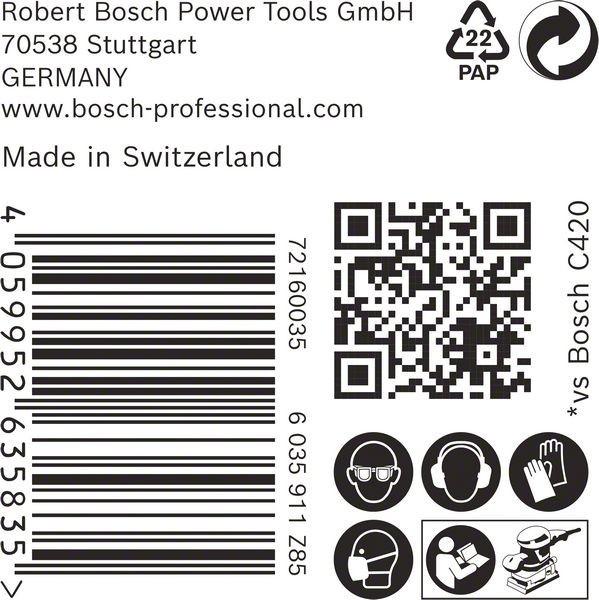 Image du produit Bosch Professional Zubehör EXPERT M480 Filet abrasif, 80 x 133 mm, G 180, 50 pièces (180)