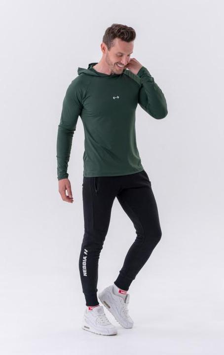 Immagine prodotto Nebbia Maglietta a maniche lunghe con cappuccio 330 verde scuro (M)