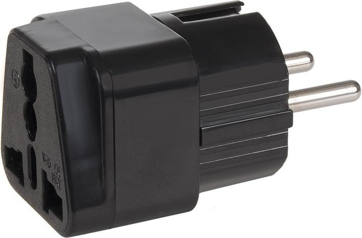 Actual product image Maclean MCE155 - Adapter socket UK, EU plug, universal, black