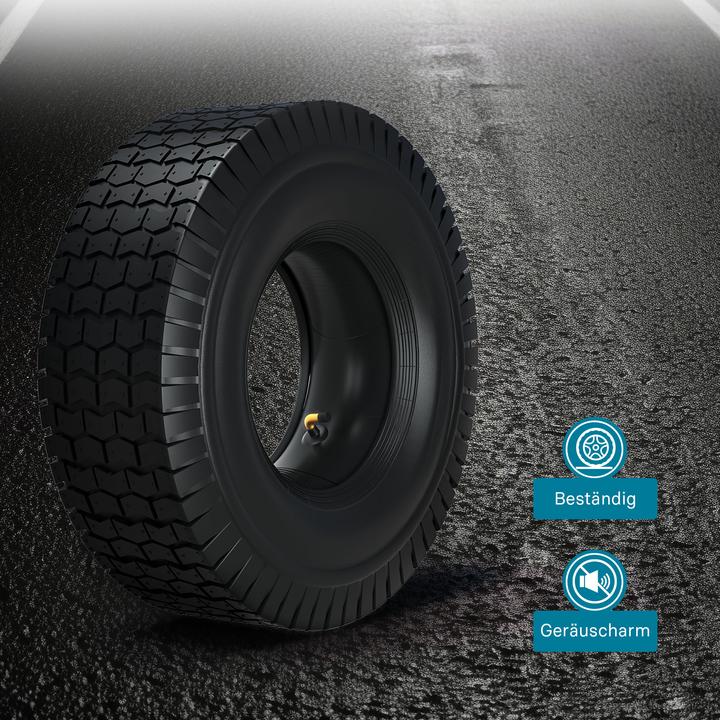 Image du produit Wiltec Pneu pour tracteur à pelouse 16x6.50-8 4pr avec chambre à air et valve coudée tondeuse à gazon (Tracteur de pelouse, Accessoires pour tracteurs)