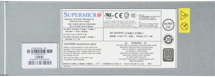 Actual product image Supermicro Server power supply PWS-802A-1R (800 W)