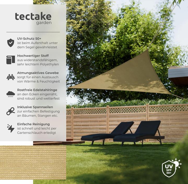 Image du produit tectake Voile d'ombrage (4 x 4 x 4 m)