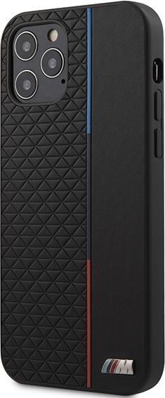 Produktbild BMW M Hard Case PU Triangles+ Tricolor Line für Apple iPhone 12 12 Pro - black (Apple iPhone 12 Pro, Apple iPhone 12)