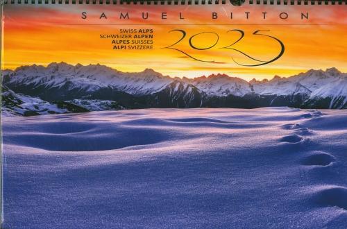Actual product image Swiss Alps Calendar 2025 (59 x 29 cm, Hardcover, German)