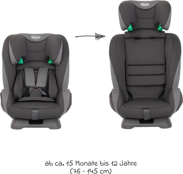 Actual product image Graco Kindersitze 9-36 kg Kindersitz FlexiGrow R129 ab 15 Monate - (Child seat, ECE R129/i-Size Standard)