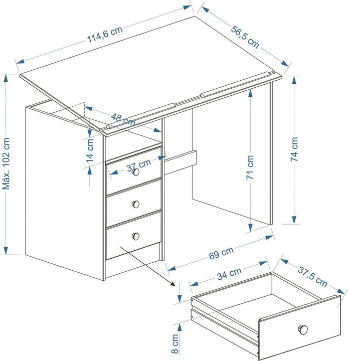 Actual product image IDIMEX Kevin (115 x 60 x 73 cm)