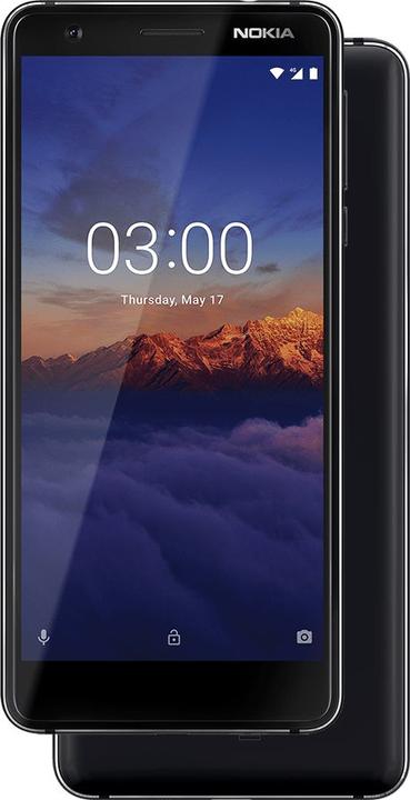 Nokia 3.1 (16 GB, Black Chrome, 5.20", Dual SIM + SD, 13 Mpx, 4G)