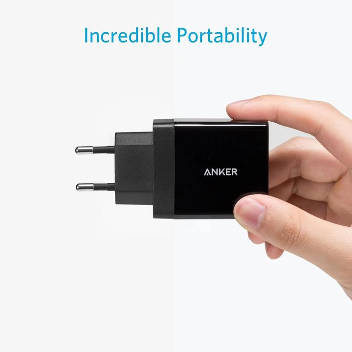 Productafbeelding Anker 24W USB-oplader met 2 poorten Zwart (24 W)