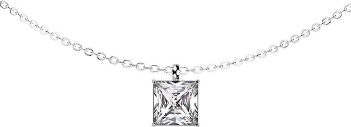 Actual product image Star Piercing Kette silber Anhänger eckiger Kristall silber (without brass, Surgical steel 316L)
