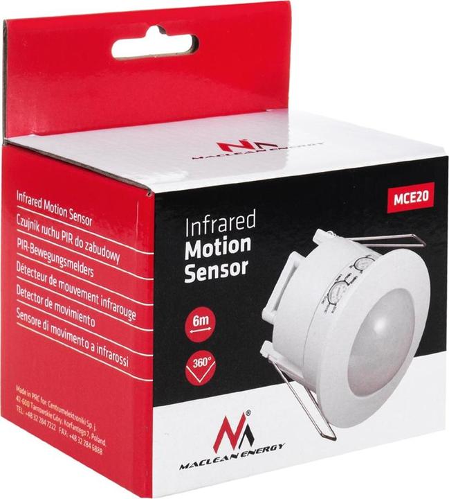 Actual product image Maclean Ceiling mounted PIR motion detector MCE20 (6 m)