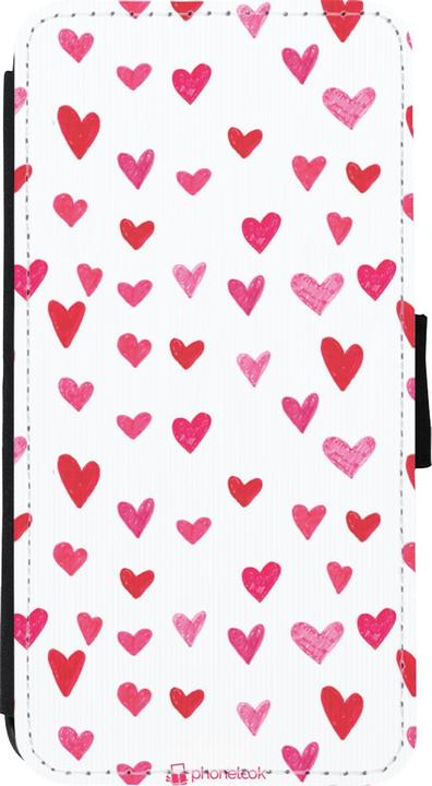 Image du produit PhoneLook Coque Wallet noir Valentine 2022 Many pink hearts (Apple iPhone XS Max)