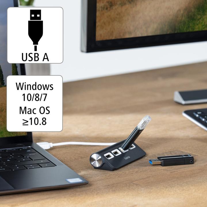 Actual product image Hama USB-A-Hub (USB-A, 4 Ports)