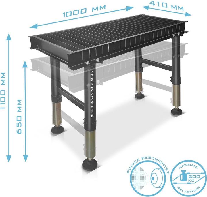 Produktbild Stahlwerk Plasmaschneidtisch PCT-1000ST 1000 x 410 mm höhenverstellbare Werkbank (41 cm, 100 cm)
