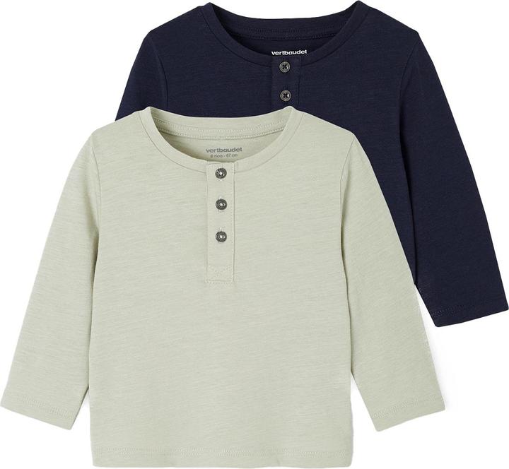 Vertbaudet 2er-Pack Baby Henleyshirts BASIC