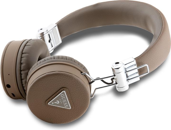 Actual product image Guess PU Grained Triangle Logo ENC Wireless Headphones Bluetooth Headset - Brown (ANC, 32 h, Wireless)