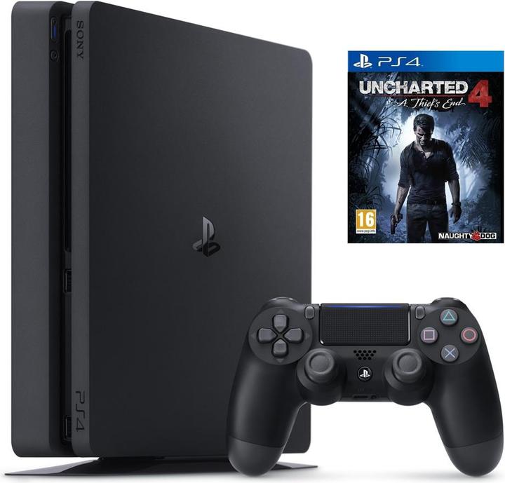 Actual product image Sony PS4 Slim 500GB + Uncharted 4