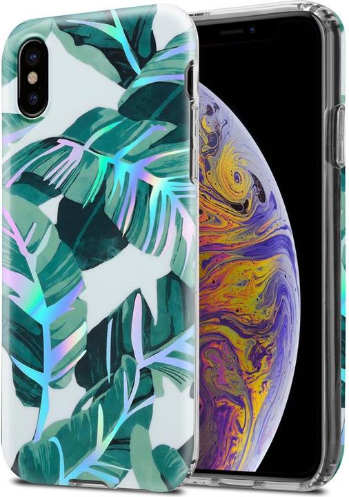 Actual product image Cadorabo IMD TPU Colorful Flowers & Leaves Cover (Apple iPhone XS Max)