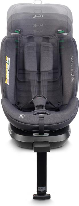 Actual product image BabyGo Move 360 Grey child seat (Reboarder, ECE R129/i-Size Standard)
