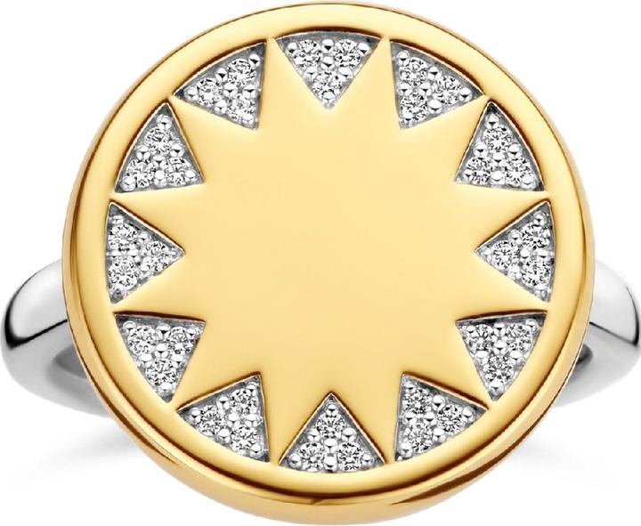 Image du produit Ti Sento Milano Bague soleil avec zirconium plaqué or bicolore 12215ZY (56, Argent 925)
