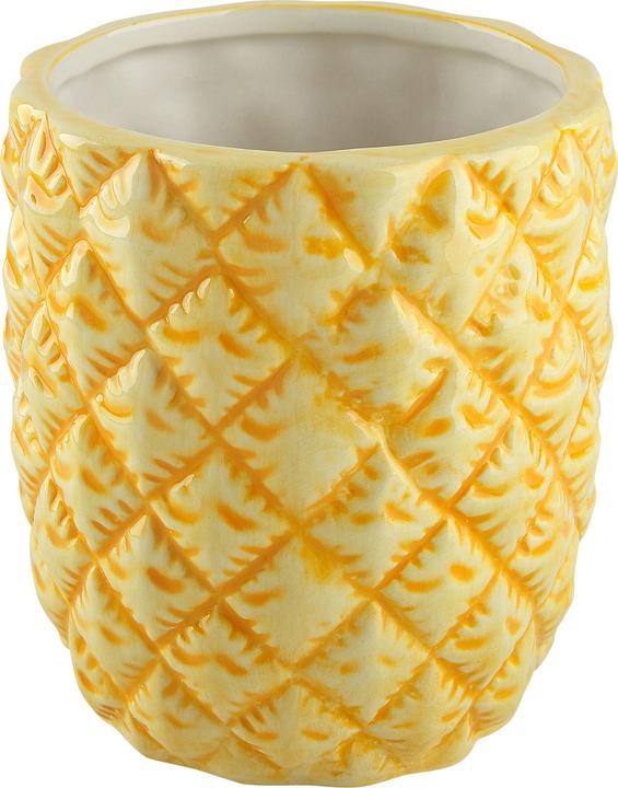 Actual product image Beliani Bathroom set 4-piece ceramic pineapple motif yellow MAICAO