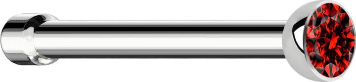 Produktbild Star Piercing Nasenstecker gerade silber mit Kristall rot (Chirurgenstahl 316L, ohne Messing)